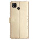 For Xiaomi Redmi 9C Cherry Blossom Butterfly Skin Feel Embossed PU Phone Case(Gold) - 3