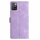 For Xiaomi Redmi 10 Cherry Blossom Butterfly Skin Feel Embossed PU Phone Case(Purple) - 3