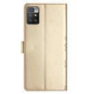 For Xiaomi Redmi 10 Cherry Blossom Butterfly Skin Feel Embossed PU Phone Case(Gold) - 3