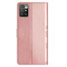 For Xiaomi Redmi 10 Cherry Blossom Butterfly Skin Feel Embossed PU Phone Case(Rose Gold) - 3