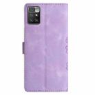 For Xiaomi Redmi 10 2022 Cherry Blossom Butterfly Skin Feel Embossed PU Phone Case(Purple) - 3
