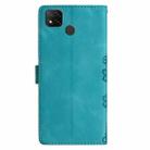 For Xiaomi Redmi 10A Cherry Blossom Butterfly Skin Feel Embossed PU Phone Case(Green) - 3