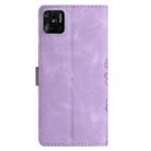 For Xiaomi Redmi 10C Cherry Blossom Butterfly Skin Feel Embossed PU Phone Case(Purple) - 3