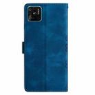 For Xiaomi Redmi 10C Cherry Blossom Butterfly Skin Feel Embossed PU Phone Case(Blue) - 3