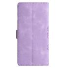 For Xiaomi Redmi 12 Cherry Blossom Butterfly Skin Feel Embossed PU Phone Case(Purple) - 3