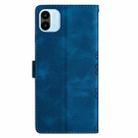 For Xiaomi Redmi A1 Cherry Blossom Butterfly Skin Feel Embossed PU Phone Case(Blue) - 3