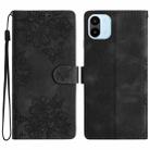 For Xiaomi Redmi A1 Cherry Blossom Butterfly Skin Feel Embossed PU Phone Case(Black) - 1