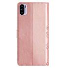 For Xiaomi Redmi K40 / K40 Pro Cherry Blossom Butterfly Skin Feel Embossed PU Phone Case(Rose Gold) - 3