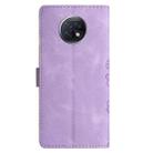 For Xiaomi Redmi Note 9 5G / Note 9T Cherry Blossom Butterfly Skin Feel Embossed PU Phone Case(Purple) - 3