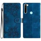 For Xiaomi Redmi Note 8T Cherry Blossom Butterfly Skin Feel Embossed PU Phone Case(Blue) - 1