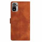 For Xiaomi Redmi Note 10 4G Cherry Blossom Butterfly Skin Feel Embossed PU Phone Case(Brown) - 3