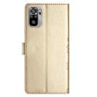 For Xiaomi Redmi Note 10 4G Cherry Blossom Butterfly Skin Feel Embossed PU Phone Case(Gold) - 3