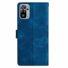 For Xiaomi Redmi Note 10S Cherry Blossom Butterfly Skin Feel Embossed PU Phone Case(Blue) - 3