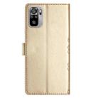 For Xiaomi Redmi Note 10S Cherry Blossom Butterfly Skin Feel Embossed PU Phone Case(Gold) - 3