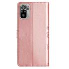 For Xiaomi Redmi Note 10S Cherry Blossom Butterfly Skin Feel Embossed PU Phone Case(Rose Gold) - 3