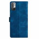 For Xiaomi Redmi Note 10 5G Cherry Blossom Butterfly Skin Feel Embossed PU Phone Case(Blue) - 3