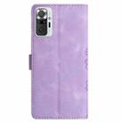 For Xiaomi Redmi Note 10 Pro Cherry Blossom Butterfly Skin Feel Embossed PU Phone Case(Purple) - 3