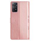 For Xiaomi Redmi Note 11 4G Global Cherry Blossom Butterfly Skin Feel Embossed PU Phone Case(Rose Gold) - 3