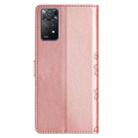 For Xiaomi Redmi Note 11S 4G Cherry Blossom Butterfly Skin Feel Embossed PU Phone Case(Rose Gold) - 3
