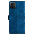 For Xiaomi Redmi Note 12S Cherry Blossom Butterfly Skin Feel Embossed PU Phone Case(Blue) - 3