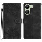 For Xiaomi Redmi 13C 4G Global Cherry Blossom Butterfly Skin Feel Embossed PU Phone Case(Black) - 1