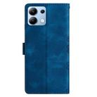 For Redmi Note 13 4G Cherry Blossom Butterfly Skin Feel Embossed PU Phone Case(Blue) - 3