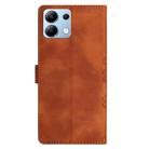 For Redmi Note 13 4G Cherry Blossom Butterfly Skin Feel Embossed PU Phone Case(Brown) - 3