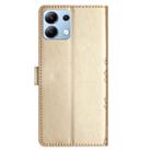 For Redmi Note 13 4G Cherry Blossom Butterfly Skin Feel Embossed PU Phone Case(Gold) - 3