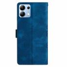 For Redmi Note 14 4G Cherry Blossom Butterfly Skin Feel Embossed PU Phone Case(Blue) - 3