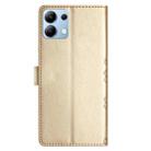 For Redmi Note 14 4G Cherry Blossom Butterfly Skin Feel Embossed PU Phone Case(Gold) - 3