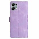 For Redmi Note 13 Pro 4G Cherry Blossom Butterfly Skin Feel Embossed PU Phone Case(Purple) - 3