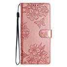 For Redmi Note 13 Pro 4G Cherry Blossom Butterfly Skin Feel Embossed PU Phone Case(Rose Gold) - 2