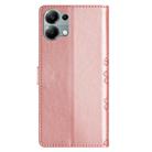 For Redmi Note 13 Pro 4G Cherry Blossom Butterfly Skin Feel Embossed PU Phone Case(Rose Gold) - 3