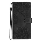 For Redmi Note 14 Pro 4G Cherry Blossom Butterfly Skin Feel Embossed PU Phone Case(Black) - 2