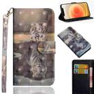 For iPhone 12 mini 3D Painting Pattern Horizontal Flip TPU + PU Leather Case with Holder & Card Slots & Wallet(Cat Tiger) - 1