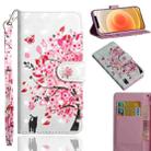 For iPhone 12 mini 3D Painting Pattern Horizontal Flip TPU + PU Leather Case with Holder & Card Slots & Wallet(Cat Under The Tree) - 1