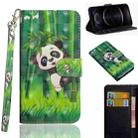 For iPhone 12 / 12 Pro 3D Painting Pattern Horizontal Flip TPU + PU Leather Case with Holder & Card Slots & Wallet(Panda Climbing Bamboo) - 1