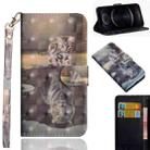 For iPhone 12 / 12 Pro 3D Painting Pattern Horizontal Flip TPU + PU Leather Case with Holder & Card Slots & Wallet(Cat Tiger) - 1