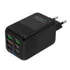 150W 3 x USB + 3 x USB-C / Type-C Multi-port Fast Charger, EU Plug(Black) - 1