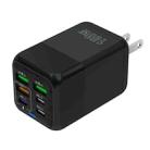 150W 3 x USB + 3 x USB-C / Type-C Multi-port Fast Charger, US Plug(Black) - 1