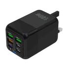 150W 3 x USB + 3 x USB-C / Type-C Multi-port Fast Charger, UK Plug(Black) - 1