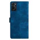 For OPPO A36 / A76 / A96 Cherry Blossom Butterfly Skin Feel Embossed PU Phone Case(Blue) - 3