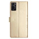 For OPPO A36 / A76 / A96 Cherry Blossom Butterfly Skin Feel Embossed PU Phone Case(Gold) - 3