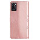 For OPPO A36 / A76 / A96 Cherry Blossom Butterfly Skin Feel Embossed PU Phone Case(Rose Gold) - 3