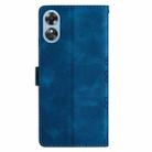 For OPPO A17 Cherry Blossom Butterfly Skin Feel Embossed PU Phone Case(Blue) - 3