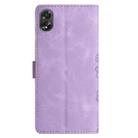 For OPPO A18 / A38 Cherry Blossom Butterfly Skin Feel Embossed PU Phone Case(Purple) - 3