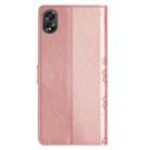 For OPPO A18 / A38 Cherry Blossom Butterfly Skin Feel Embossed PU Phone Case(Rose Gold) - 3