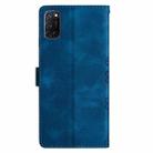 For OPPO A52 / A72 / A92 Cherry Blossom Butterfly Skin Feel Embossed PU Phone Case(Blue) - 3