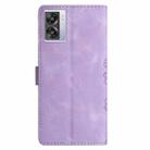 For OPPO A57 4G / A57 5G / A77 5G Cherry Blossom Butterfly Skin Feel Embossed PU Phone Case(Purple) - 3