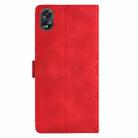 For OPPO A58 / A78 Cherry Blossom Butterfly Skin Feel Embossed PU Phone Case(Red) - 3